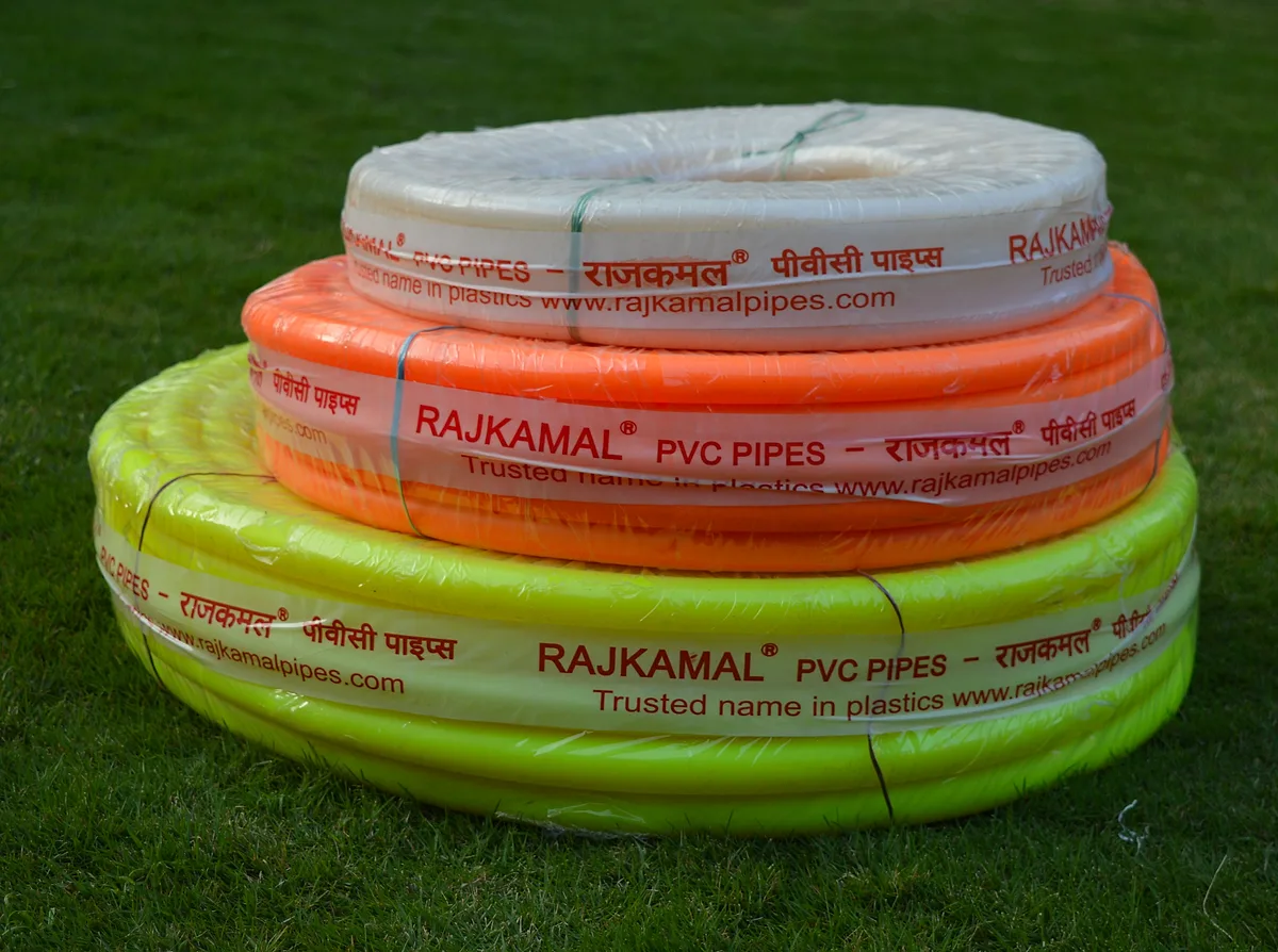 White, orange and green Rajkamal foam pipe coils
